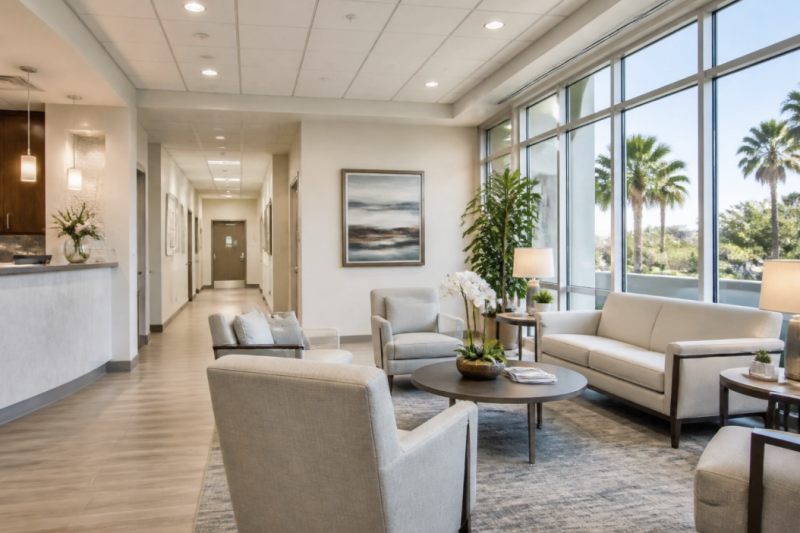 A welcoming view of a Ramos Center clinic interior, showcasing the high-quality environment you can expect when searching for a pain management doctor near me in Florida.
